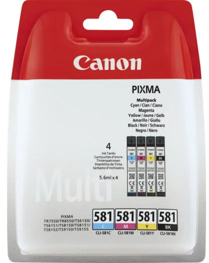 Canon CLI-581 Multi Pack mustepatruunat, monivärinen