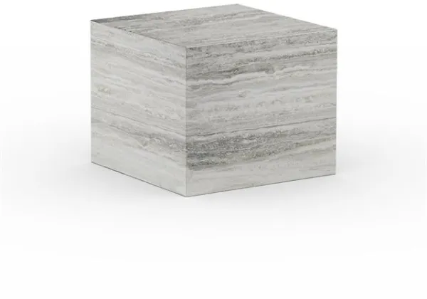 NORR11 Cubism Pieni Hopeinen Travertiini Sivupöytä